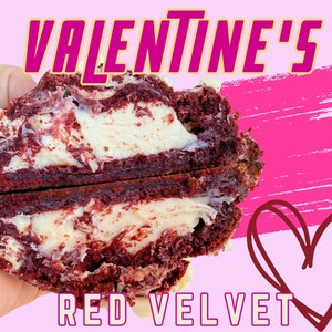 Red Velvet Cookie, Valentinstag Keksrezept, Valentinstag Geschenk, Valentinstag Keks, Bäckerei Rezepte, Gefüllte Kekse, Gourmet Keks