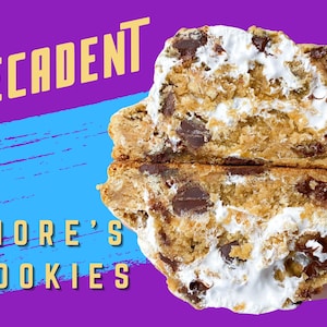 S&#39;mores Cookie Recipe, Marshmallow Vanilla Stuffed Cookie, Fall Cookie Recipe, Gourmet Cookies, NY Style, Gourmet Cookie
