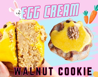 Sweet Egg Cream Walnut Cookie Recipe, Easter Cookies, Gourmet Stuffed Cookies, Bakery Recipes, Stuffed Cookie, NY Style Cookie