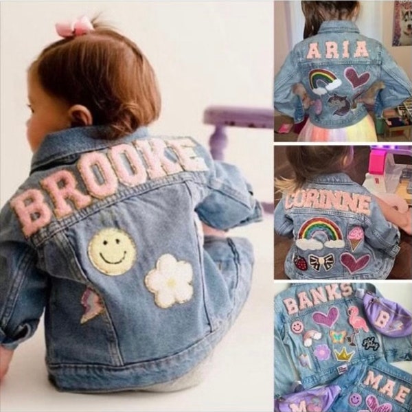 Customizable embroidered Denim jacket for Babies and Girls