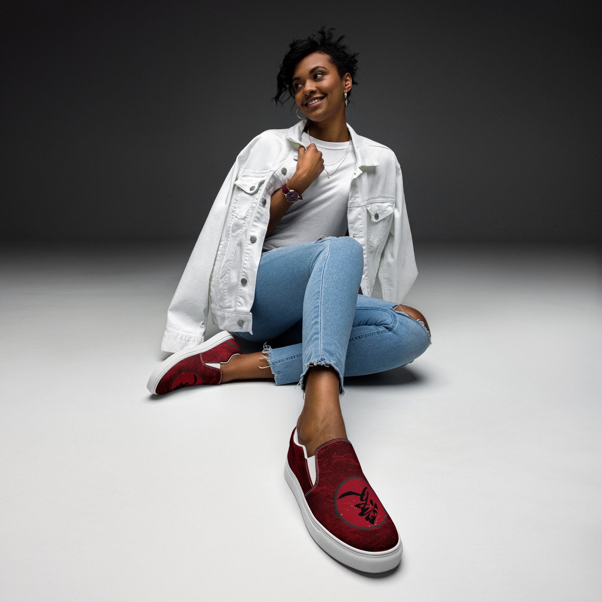 シンプルなデザインで魅力的♪G40110 Y56581 K6008 Women's Slip-on Canvas Shoes With Japanese Style Inspired