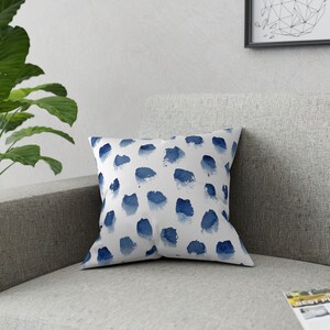 Casual Blue Splotch Design Accent Pillow