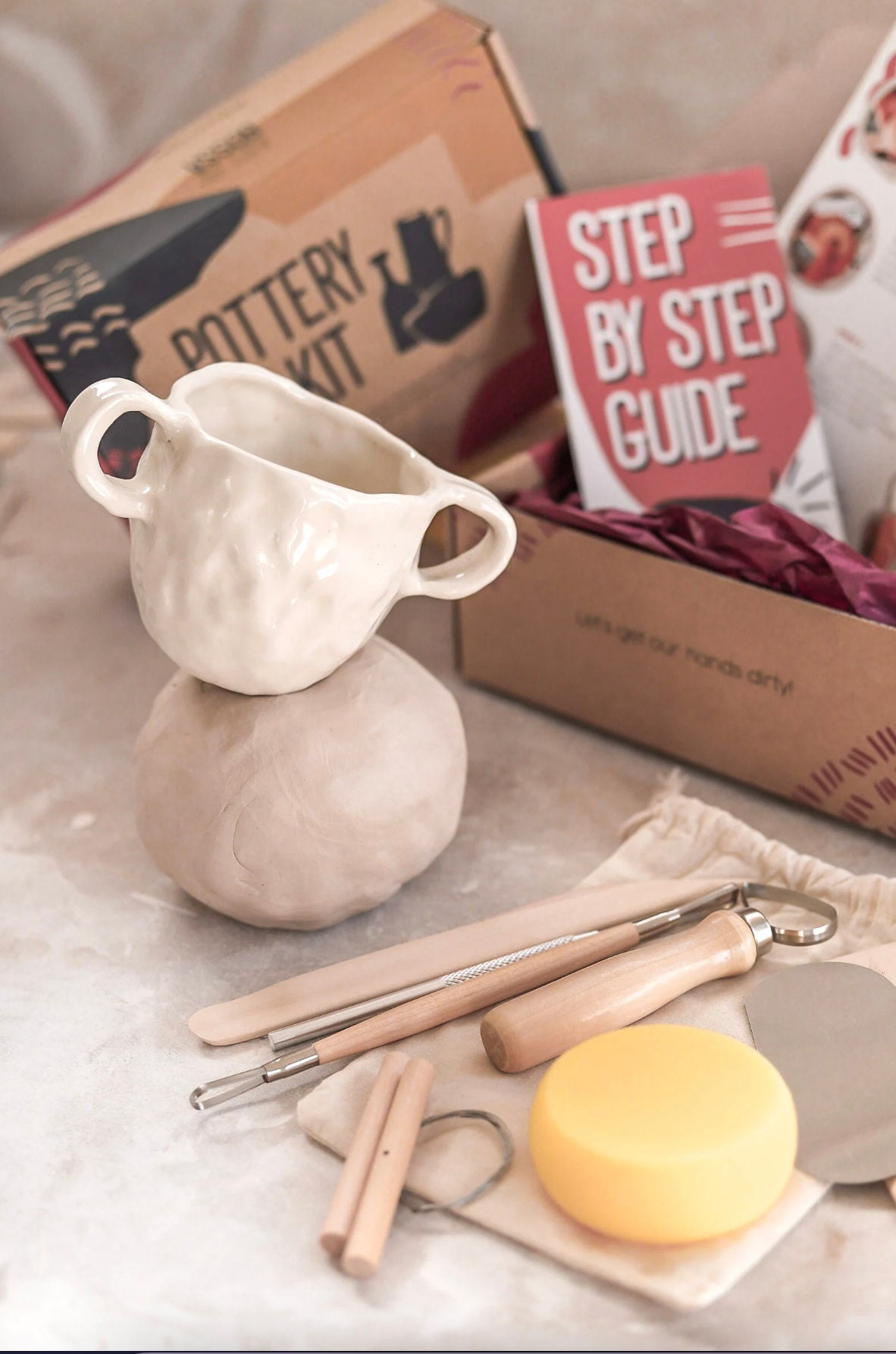 Clay Pottery Kit Make Your Own Air Dry Clay Projects at Home Date Night Box  