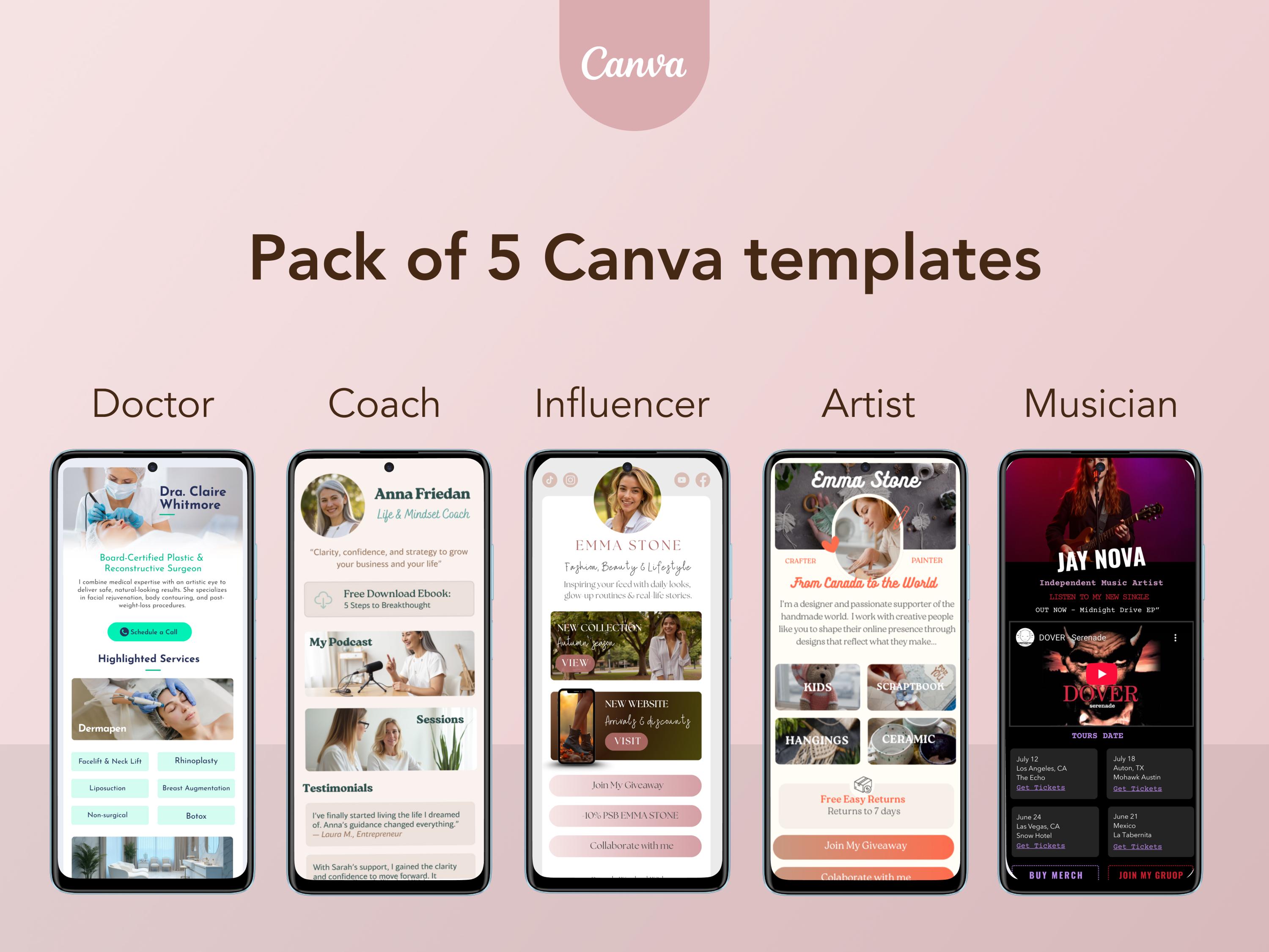 Link in Bio Templates – 5 Canva Designs | Linktree Alternative for ...