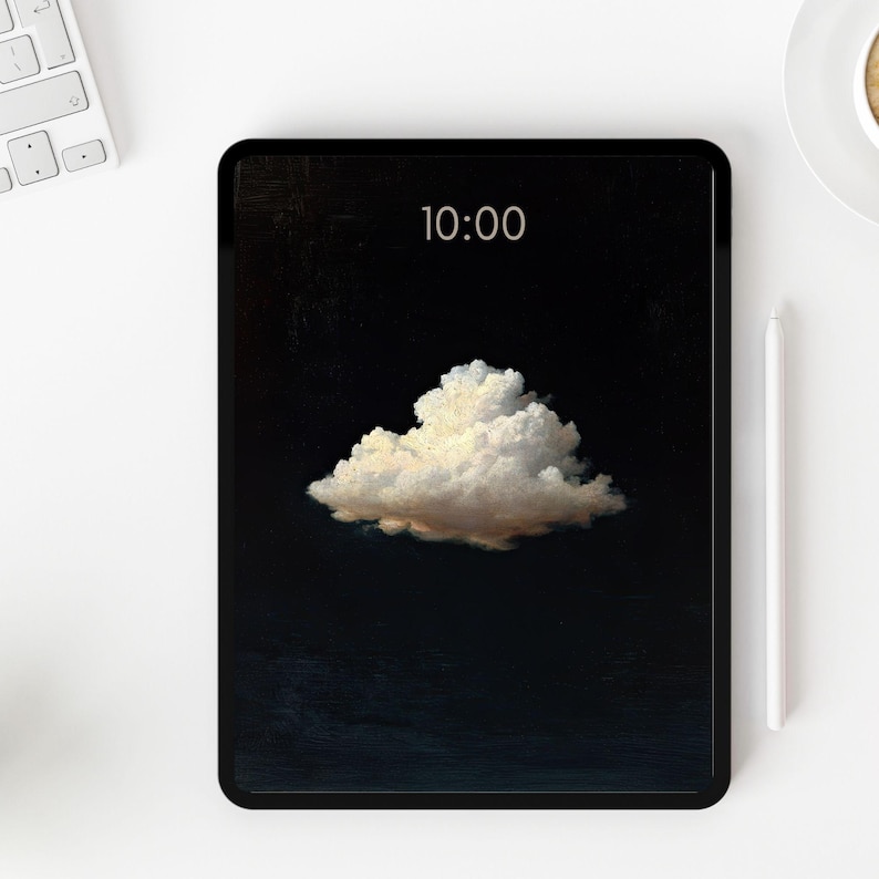 Desktop Wallpaper Cloud Painting, Dark Moody iPhone Wallpaper, iPad Wallpaper, Digital Device Background Bundle, Laptop wallpaper