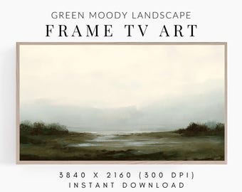Frame TV Art Landscape on a Spring Misty Morning, Moody Painting for the Samsung Frame, Digital Download