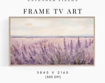 Cadre TV Art Champs de lavande français, oeuvre d'art estival pour le cadre Samsung, numérique téléchargeable