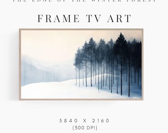 Winter Frame TV Art, The Winter Forest Frame TV Art, Frame TV Winter Art, Moody Forest in Snow, Christmas Frame Tv Art, Samsung Frame Tv Art