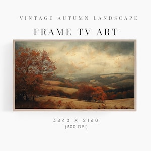 Frame TV Art Fall Landscape, Autumn Vintage Painting, Samsung Frame tv Art Fall Decor, Rustic Landscape Art, Autumn Frame tv Art Download