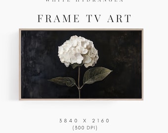 Frame TV Art Dark Hydrangea Painting, Dark Moody TV Art Hydrangea for Samsung Frame Tv, Rustic Farmhouse, Frame Tv Art, Dark Cottagecore Art