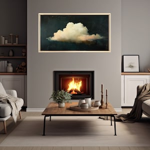 FRAME TV Art Vintage Cloud Painting, Cloud Art for Samsung Frame tv, Rustic Farmhouse, Moody Frame Tv Art, Dark Vintage Art for Frame TV