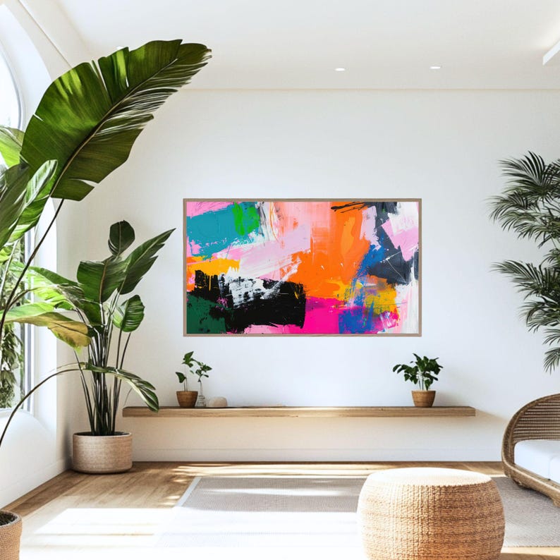 Frame TV Art Colourful Abstract Modern Painting for the Samsung Frame ...