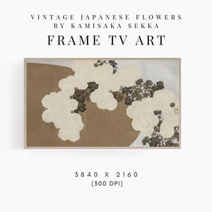 FRAME TV Art Vintage Japanese Original Art, Floral Zen Japanese Art for the Samsung Frame TV, Japandi Art for Tv, Remastered Vintage Art
