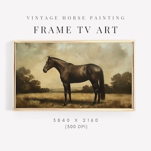 Frame TV Art Vintage Horse Painting, Antique Vintage Horse Painting, Samsung Frame TV art, Country Farmhouse TV Art, The Frame Tv art