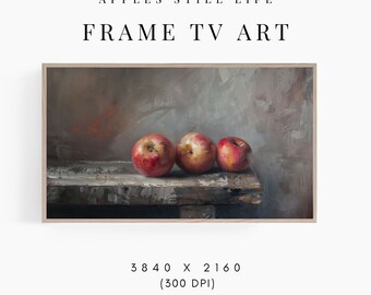 Apples Still Life Frame TV Art, Vintage Fruit Painting for the Samsung Frame, 16:9 Digital Download