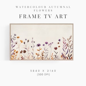 Frame TV Art Wild Flowers Painting for the Samsung Frame tv, Floral Spring Frame TV art, Watercolour Flower, Vintage Cottage Frame TV Art