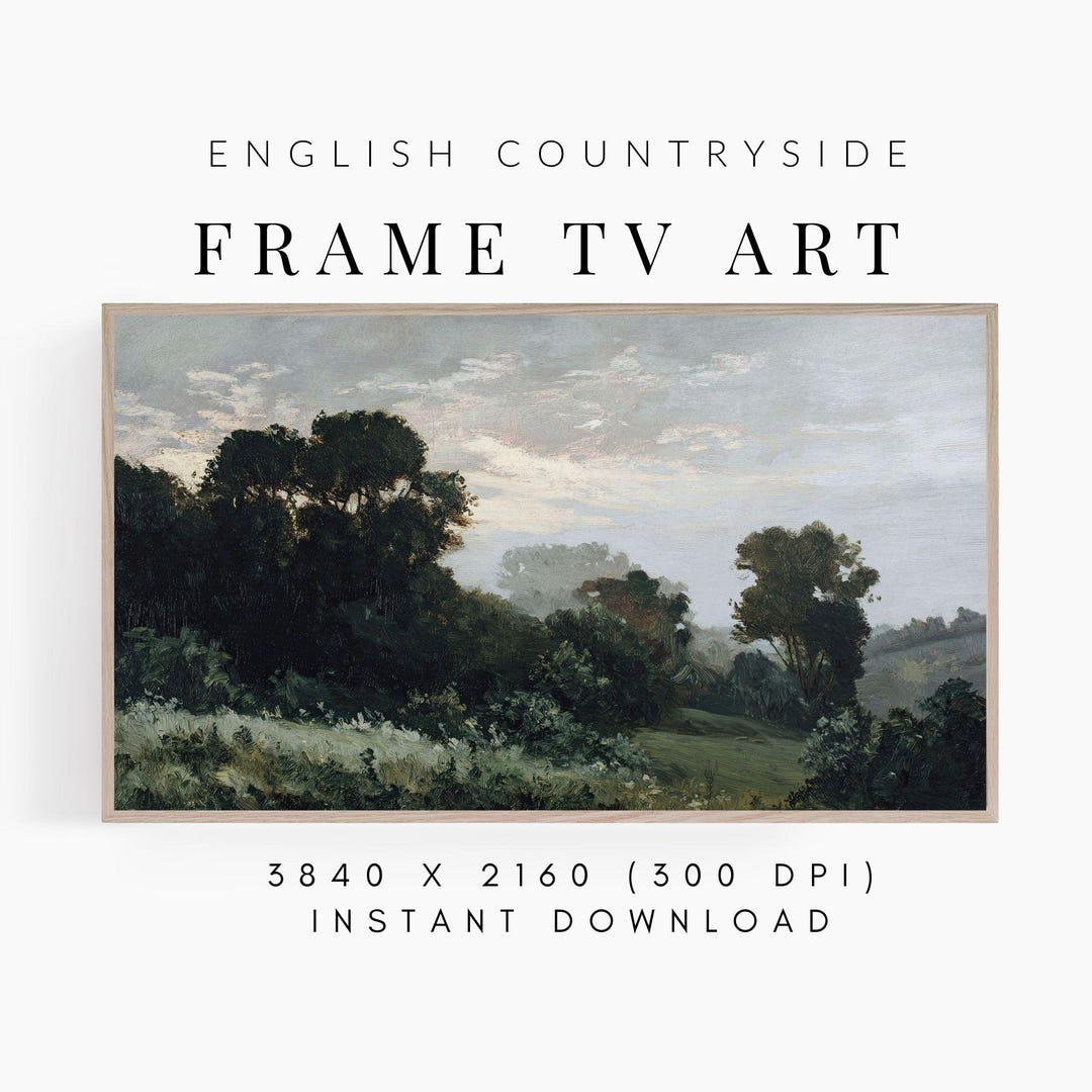 English Countryside Frame TV Art: Moody Vintage Landscape (digital ...