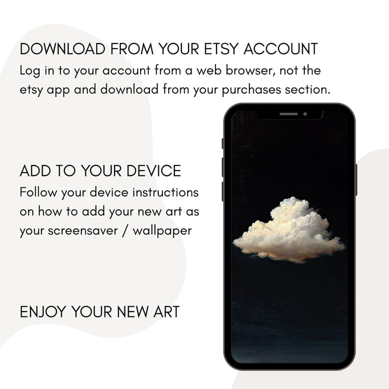 Desktop Wallpaper Cloud Painting, Dark Moody iPhone Wallpaper, iPad Wallpaper, Digital Device Background Bundle, Laptop wallpaper