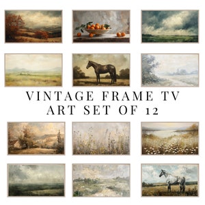 Frame TV Art Vintage Set of 12, Art for Frame TV, Vintage Samsung Frame TV Art Collection, Digital Download Farmhouse Frame tv Art Bundle