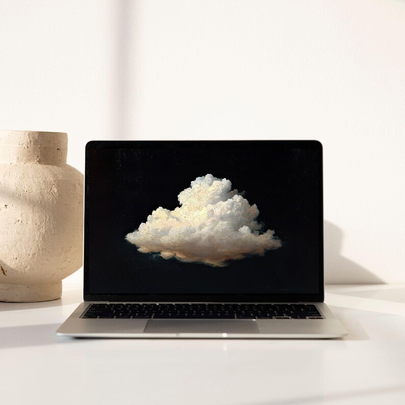 Desktop Wallpaper Cloud Painting, Dark Moody iPhone Wallpaper, iPad Wallpaper, Digital Device Background Bundle, Laptop wallpaper