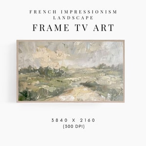 FRAME TV Art Abstract French Countryside Landscape, Neutral Spring Landscape Samsung Frame Tv Art, Neutral  Samsung Frame Art