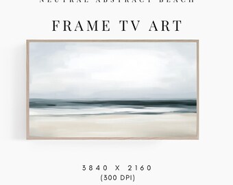 Frame TV Art Coastal Landscape, Frame TV Art Beach, Abstract Minimalist Coastal Beach, Samsung Frame TV Art Abstract Beach Painting