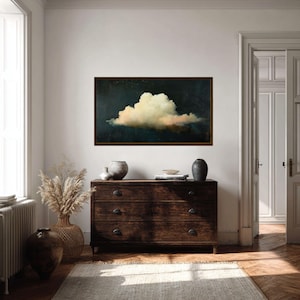 Frame TV Art Vintage Cloud Painting, Cloud TV Art for Samsung Frame Tv, Moody Frame Tv Art, Dark Vintage Art