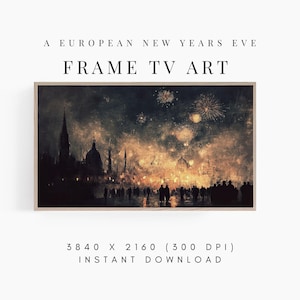 Frame TV Art New Years Eve, Vintage Painting New Years Eve Samsung Frame TV Art, Digital Downloadable New Years in Europe Frame TV Art