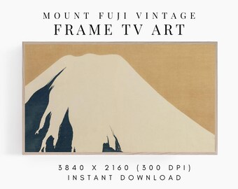 Frame TV Art Japanese Mountain Vintage Original Art, Mount Fuji Japan Art for the Samsung Frame