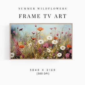 Frame TV Art Flowers, Summer Wildflowers Floral Painting Digital Download, Meadow Flowers Frame TV Art, Samsung Frame TV Artwork