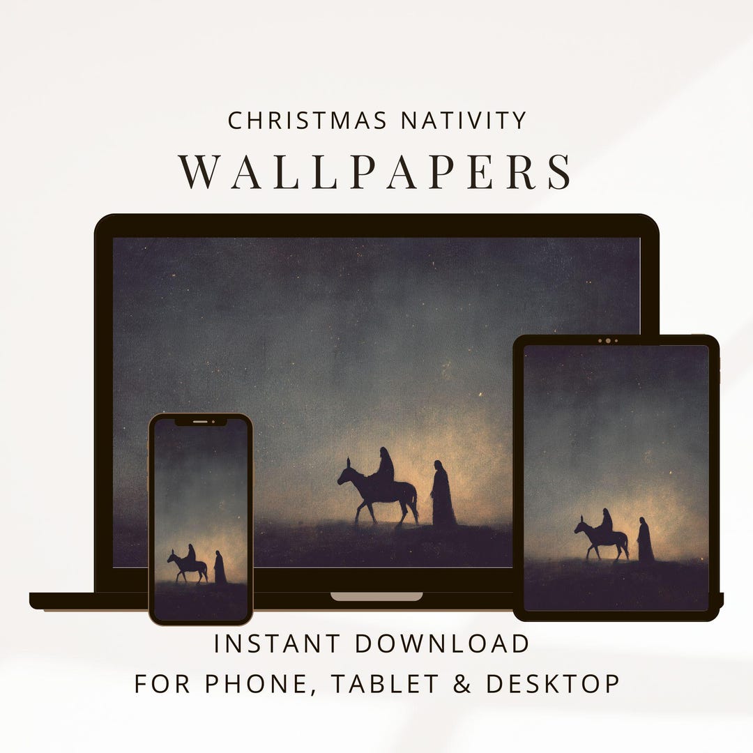 Christmas Nativity Desktop Wallpaper, iPhone Wallpaper, Laptop and iPad