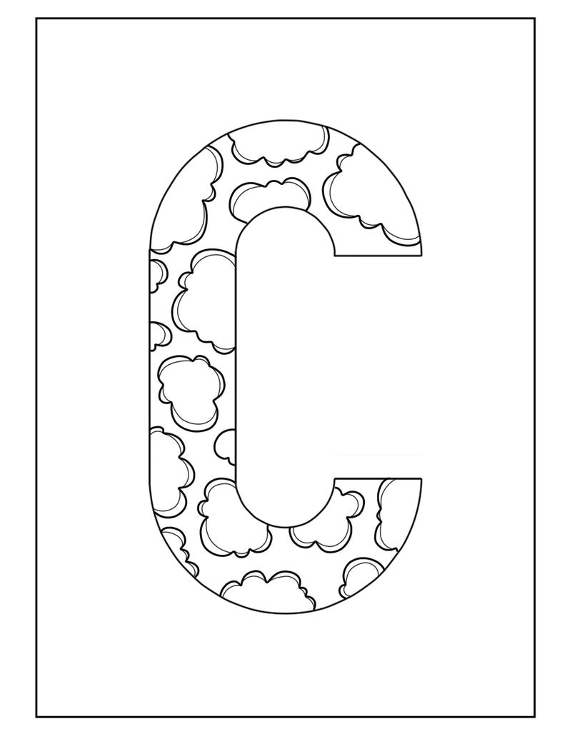 Patterned Alphabet Letters - Black and White Printable - A to Z ...