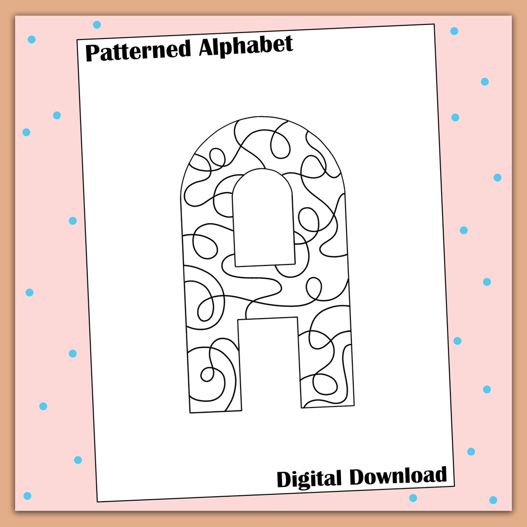 Patterned Alphabet Letters | Printable PDF | US Letter | 5 X 7 | 26 ...