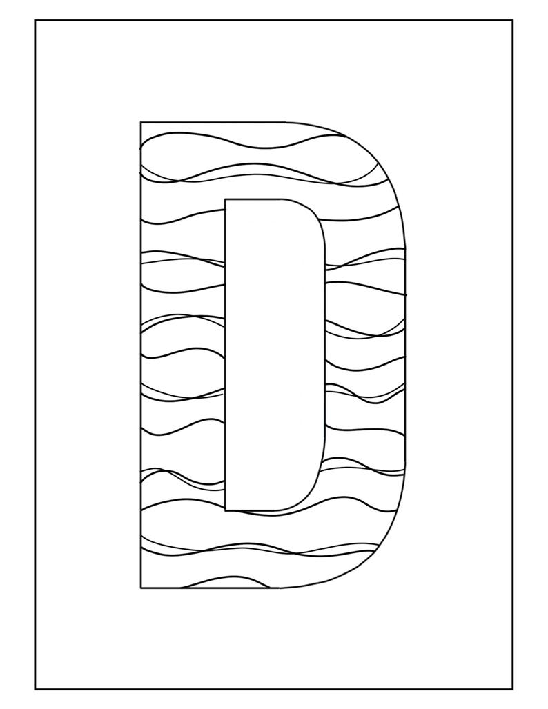 Patterned Alphabet Letters - Black and White Printable - A to Z ...