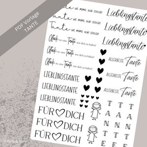 Tante Kerzentattoo | PDF Vorlage | Kerzenfolie für Kerzen | Kerzensticker | beste Tante | Patentante | Mutter | Familie | Onkel | Patenkind