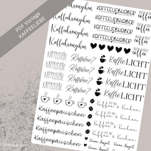 Kaffeeliebe Kerzentattoo | PDF Vorlage | Kerzenfolie für Kerzen | Kaffeepause | Kaffeeklatsch | Kaffeekränzchen | Kerzensticker