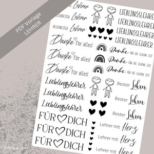 Lehrer Kerzentattoo | PDF Vorlage | Kerzenfolie für Kerzen | Kerzensticker | Schule | Dankeschön | Einschulung | Schulkind
