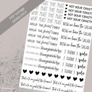 Denglisch candle tattoo | PDF template | Candle foil for candles | Candle stickers | English sayings | Birthday | Gift | Friendship