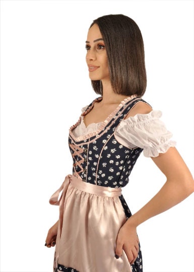 green emerald velvet dress Bavaria Trachten Women's German Dirndl Dress Black Red S main image 1