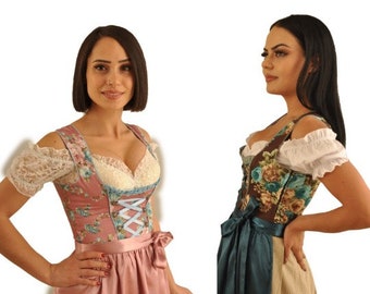 Trachten Kleid/Folk Dress /Frauen Dirndl Kleid Kostüme 3 Teilig für Oktoberfest Karneval