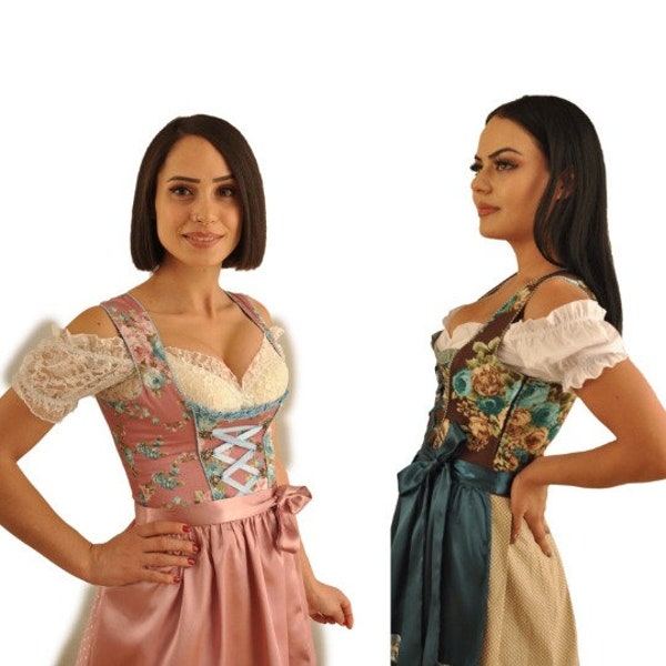 Trachten Kleid/Folk Dress /Frauen Dirndl Kleid Kostüme 3 Teilig für Oktoberfest Karneval