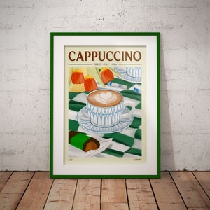 Cartaz de bebida cappuccino Elin PK