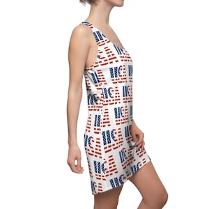 USA Flagge Racerback Kleid Frauen Patriotisch Amerika Cut & Sew Sommer Kleid 4. Juli Viertes Kleid USA Inbezug auf den Unabhängigkeitstag 4.Juli Outfit