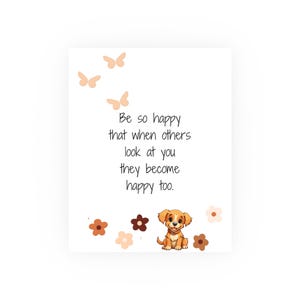 Positive Affirmation Inspirational Wall Art Printable Be So Happy Digital Download Self-Care Positivity Motivational Minimalist Home Decor