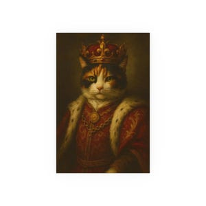 Calico Cat Wall Art Baroque Kitty Poster Baroque King Cat Mom Gift for Kitten Dad Decor Dog Feline Modern Artwork Print Kitty Lover Gift