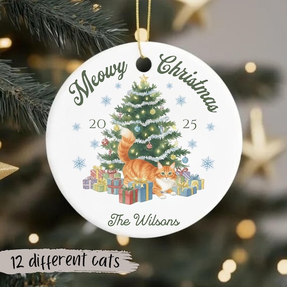 Personalized Cat Lover Christmas Ornament: Custom Holiday Keepsake