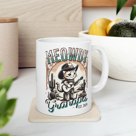 Personalized Grandpa Cat Mug: Wild West Coffee Lover Gift