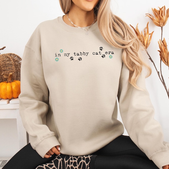 Tabby Cat Lover Sweatshirt, Cozy Crewneck, Gift for Cat Mom, Unisex Sweatshirt