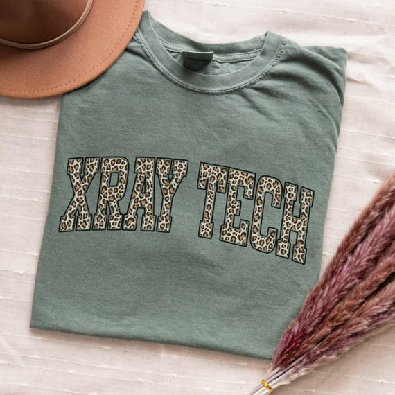 Leopard Print X-Ray Tech Comfort Colors Shirt: Radiology Gift