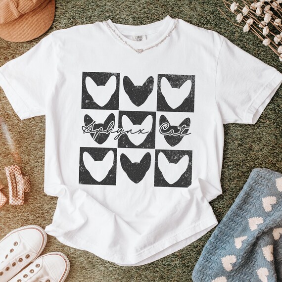 Sphynx Cat Grid Tee, Monochromatic Checkered T-shirt, Comfort Colors Shirt, Hairless Cat Lovers Gift, Cat Mom Clothes, Unique Cat Apparel